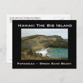 Groot eiland Hawaii Green Sands Beach Briefkaart (Voorkant / Achterkant)