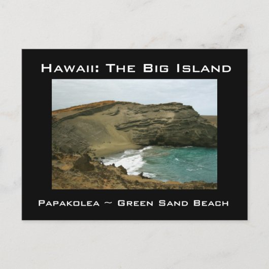 Groot eiland Hawaii Green Sands Beach Briefkaart (Voorkant)