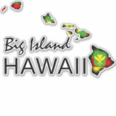 GROOT EILAND - KANAKA MAOLI HAWAII EILANDEN ZWART STICKER (Voorkant)