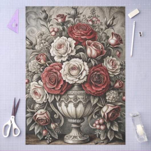 Groot Elegant Bloem Meubel Decoupage Tissuepapier (Craft)