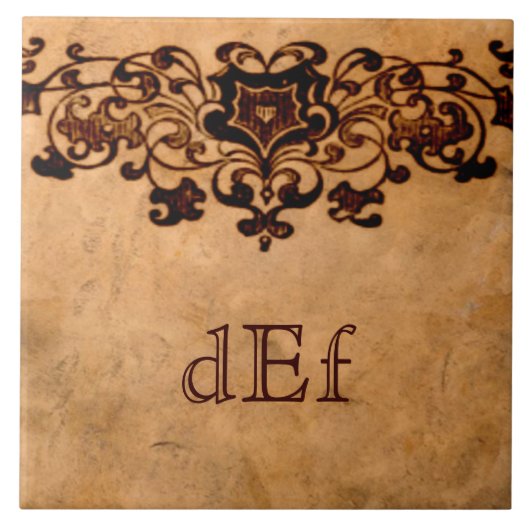・ Groot ・ Elegant Monogram Tile Tegeltje (Voorkant)