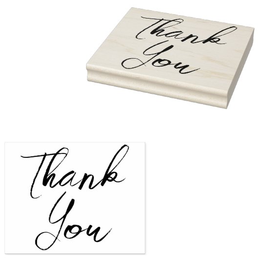Groot elegant script bedankt rubberstempel (Gestempeld)