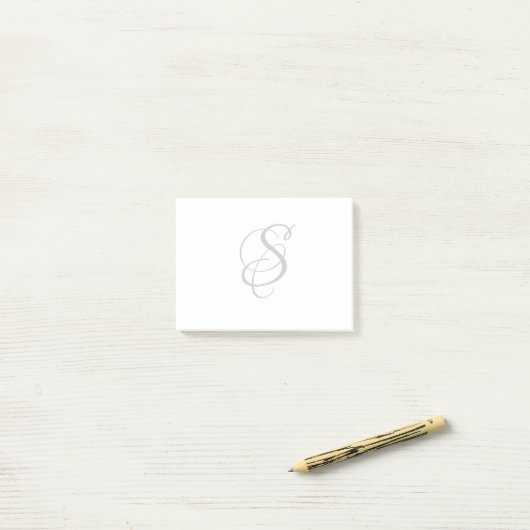 Groot Elegant Script Monogram Post Post-it® Notes (Op bureau)