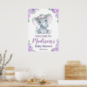 Groot ellephant welkomstteken, Poster voor meisjes (Keuken)