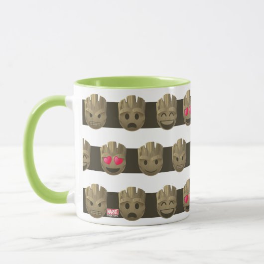 Groot Emoji Stripe Pattern Mok (Links)