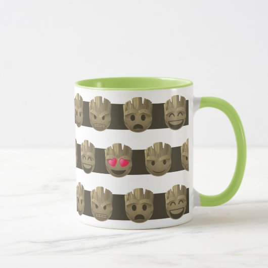 Groot Emoji Stripe Pattern Mok (Rechts)
