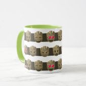Groot Emoji Stripe Pattern Mok (Voorkant links)