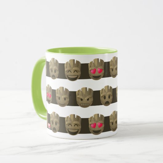 Groot Emoji Stripe Pattern Mok (Voorkant links)