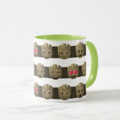 Groot Emoji Stripe Pattern Mok (Voorkant rechts)