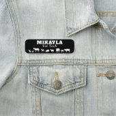 Groot en klein dierlijk zwart naamplaatje (In situ)