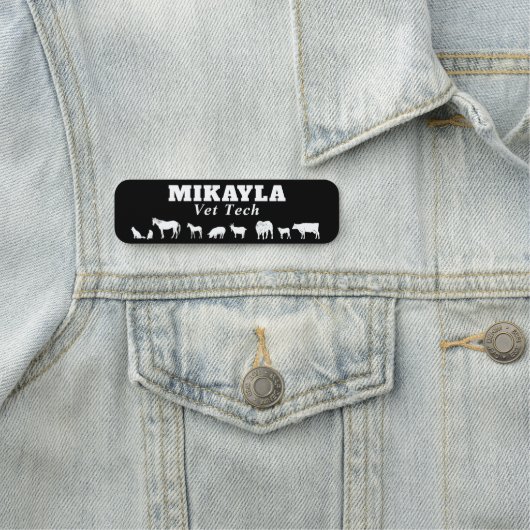 Groot en klein dierlijk zwart naamplaatje (In situ)