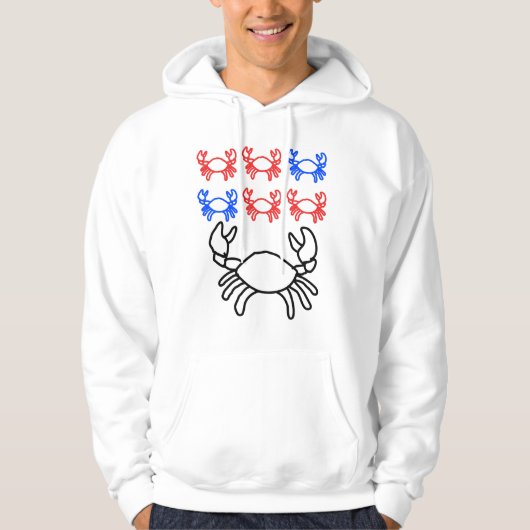 Groot en Klein Krab Omtrek Ontwerp Hoodie (Voorkant)