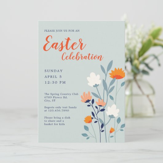 Groot en vet modern Pasen Kaart (Staand voorkant)