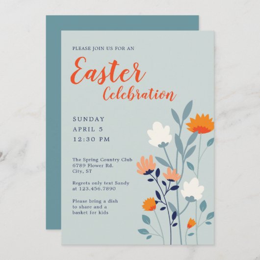 Groot en vet modern Pasen Kaart (Voorkant / Achterkant)