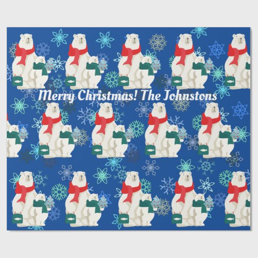 Groot en weinig pooir Beer en sneeuwpakpapier Cadeaupapier (Vlak)