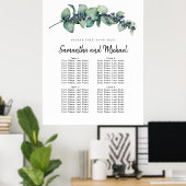Groot Eucalyptus Berry 4-tabel Zitdiagram Poster (Thuiskantoor)