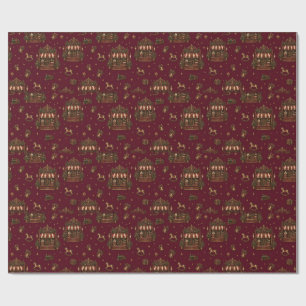 Groot Europese Kerstspeelgoedwinkel Cranberry Rood Cadeaupapier