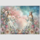 Groot Fantasie Bloemstuk Hoekig Decoupage Papier (Voorkant)