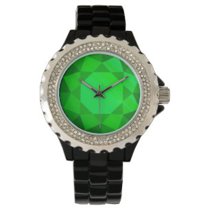 Groot, faux smaragdgem horloge