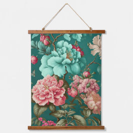 Groot  Floral Blue Hangend Wandkleed