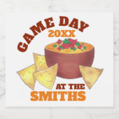 Groot Football spel Tailgate Party Chips Cheese Di Bier Etiket (Enkel label)