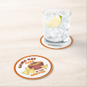 Groot Football spel Tailgate Party Chips Cheese Di Ronde Kartonnen Onderzetter (Insitu)