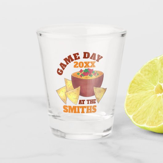 Groot Football spel Tailgate Party Chips Cheese Di Shot Glas (Voorkant)