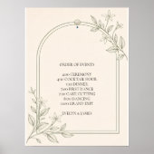 Groot formaat botanisch huwelijksprogramma poster (Voorkant)