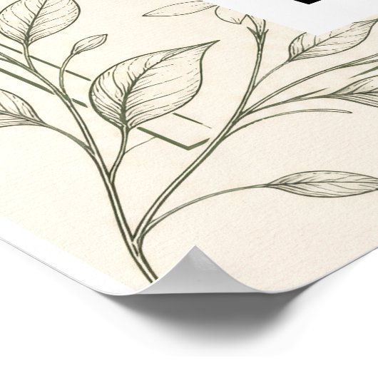 Groot formaat botanische trouwwebsite QR-code bord Poster (Hoek)