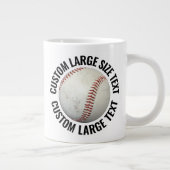 Groot formaat gepersonaliseerde tekst honkbal afbe grote koffiekop (Rechts)