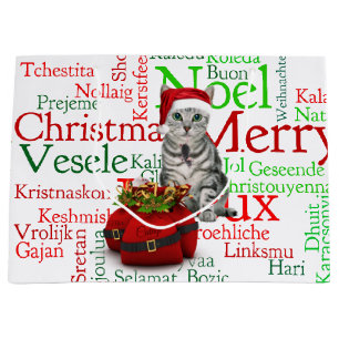 Groot formaat - Kat en muis Kerstmis Large Cadeautasje