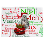 Groot formaat - Kat en muis Kerstmis Large Cadeautasje (Achterkant)