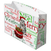 Groot formaat - Kat en muis Kerstmis Large Cadeautasje (Achterkant Gekanteld)