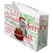 Groot formaat - Kat en muis Kerstmis Large Cadeautasje (Voorkant Gekanteld)