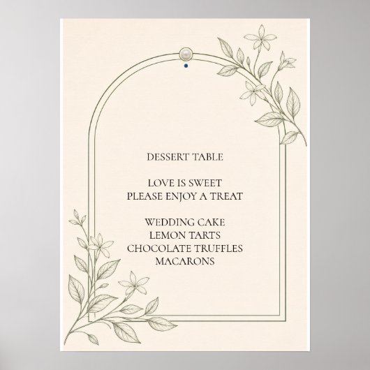 Groot formaat olijf botanisch dessert tafelbord poster (Voorkant)