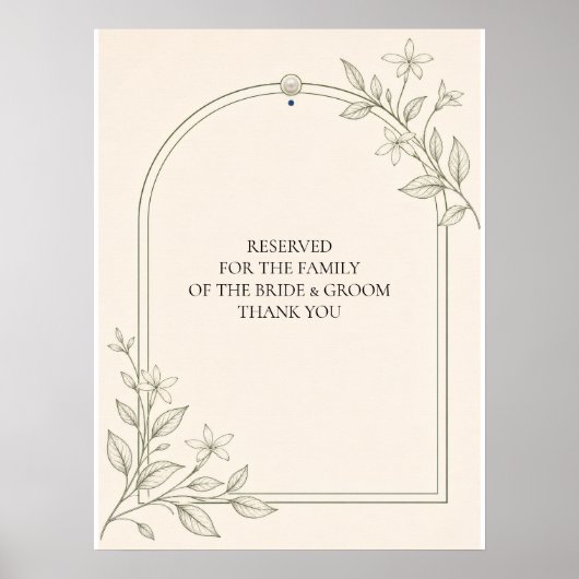 Groot formaat olijf botanisch gereserveerd zitplaa poster (Voorkant)