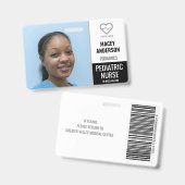 Groot fotobadge met barcode voor ziekenhuispersone badge (Voor- en achterkant)