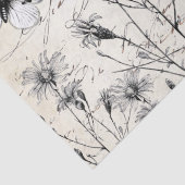 GROOT Frans Script Wildflower Butterfly-decoupage Tissuepapier (Detail)