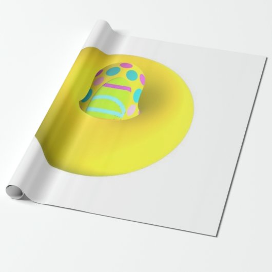 GROOT GEEL ABSTRACT KARAKTER VOOR EXTRA CADEAUPAPIER (Uitgerold)