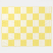 Groot geel en wit gestreept patchwork fleece deken (Voorkant (Horizontaal))