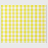 Groot geel en wit gingham-pakpapier cadeaupapier (Vlak)