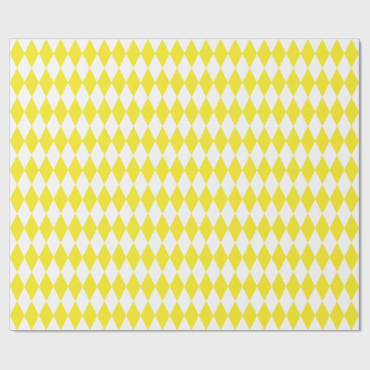 Groot geel en wit Harlequin Wrapping Paper Cadeaupapier (Vlak)