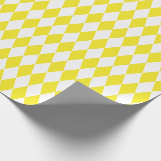 Groot geel en wit Harlequin Wrapping Paper Cadeaupapier (Hoek)