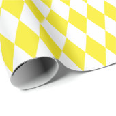 Groot geel en wit Harlequin Wrapping Paper Cadeaupapier (Rol Hoek)