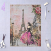 Groot  geïnspireerd meisje in Parijs Tissuepapier (Craft)