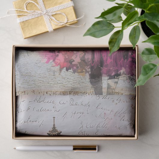 Groot geïnspireerd meisje in Parijs Tissuepapier (Geschenk)