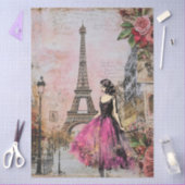 Groot geïnspireerd meisje in Parijs Tissuepapier (Craft)