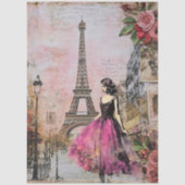 Groot geïnspireerd meisje in Parijs Tissuepapier (Voorkant)