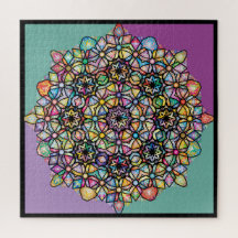 Groot gekleurd Mandala 4-vierkant: Aubergreen