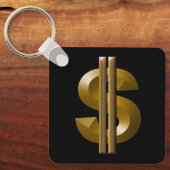 Groot geld gouden dollarsymbool sleutelhanger (Voorkant)